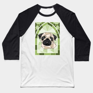 Stained Glass Pug Baseball T-Shirt